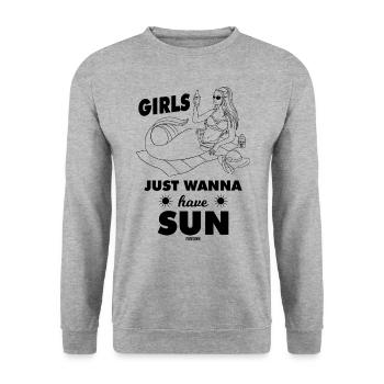 Mutter Meerjungfrau schwimmen Geschenk - Unisex Pullover - Weißgrau meliert - Vorne - Alina (178cm) & Michal (187cm)
