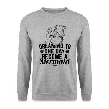 Meerjungfrau - Unisex Pullover - Weißgrau meliert - Vorne - Alina (178cm) & Michal (187cm)