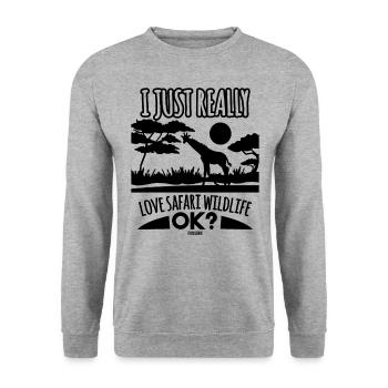 Safari Voyage Vacances Wilderness - Sweat-shirt Unisexe - gris chiné - Devant - Alina (178cm) & Michal (187cm)