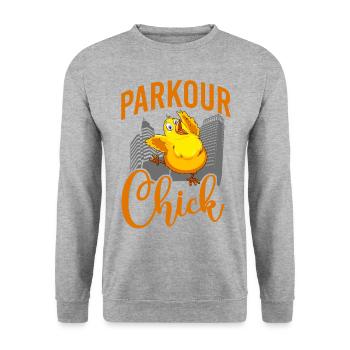 Parkour Free Running Traceur - Unisex Sweatshirt - salt & pepper - Front - Alina (178cm) & Michal (187cm)