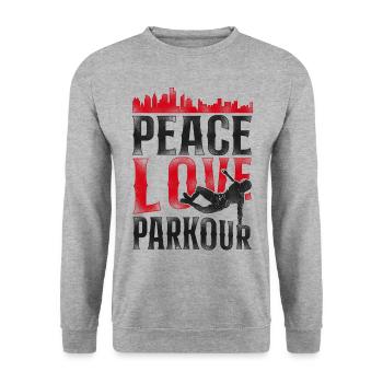Parkour Free Running Traceur - Unisex Pullover - Weißgrau meliert - Vorne - Alina (178cm) & Michal (187cm)