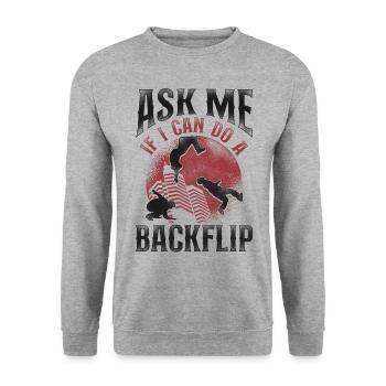 Parkour Free Running Traceur - Sweat-shirt Unisexe - gris chiné - Devant - Alina (178cm) & Michal (187cm)