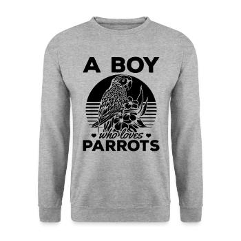 Nymphensittich Papagei Bird Lover Boys Ich Ein - Unisex Pullover - Weißgrau meliert - Vorne - Alina (178cm) & Michal (187cm)