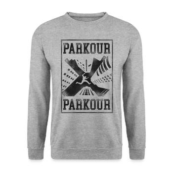 Parkour Free Running Traceur - Unisex Sweatshirt - salt & pepper - Front - Alina (178cm) & Michal (187cm)
