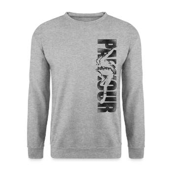 Parkour Free Running Traceur - Unisex Sweatshirt - salt & pepper - Front - Alina (178cm) & Michal (187cm)