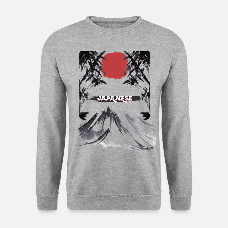 Japan Style - Unisex Pullover - Weißgrau meliert