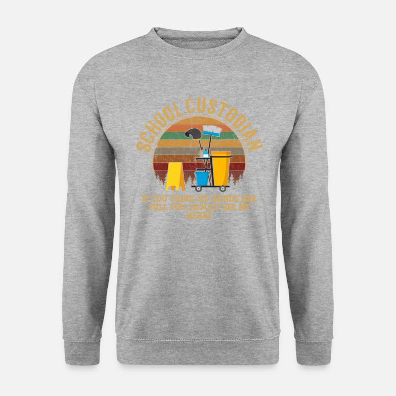 School Custodian, Custodian - Unisex Sweatshirt - salt & pepper