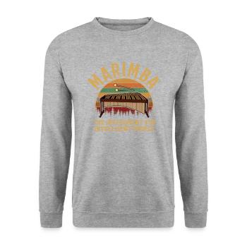 marimba intelligent people, marimba - Unisex Pullover - Weißgrau meliert - Vorne - Alina (178cm) & Michal (187cm)
