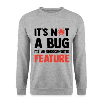It's Not A Bug It's An Undocumented Feature Softwa - Unisex Pullover - Weißgrau meliert - Vorne - Alina (178cm) & Michal (187cm)