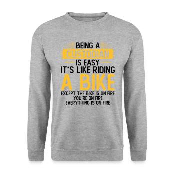 Être un gardien - Sweat-shirt Unisexe - gris chiné - Devant - Alina (178cm) & Michal (187cm)