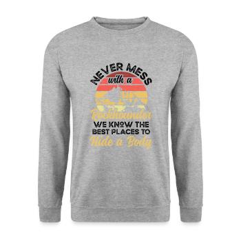 Ne jouez jamais avec un Rockhounder - Sweat-shirt Unisexe - gris chiné - Devant - Alina (178cm) & Michal (187cm)