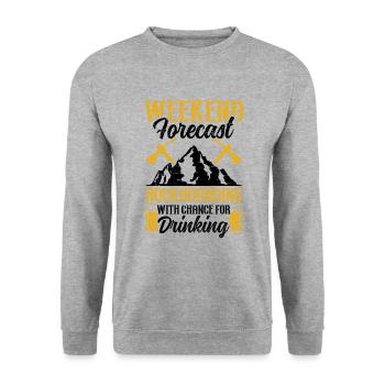 Prévisions du week-end Rockhounding Drinking Geology - Sweat-shirt Unisexe - gris chiné - Devant - Alina (178cm) & Michal (187cm)