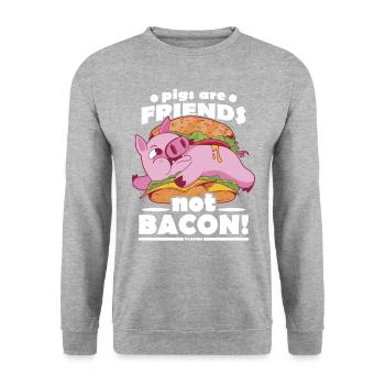 Cochon Cochon PorcLet Semer Des Cochons Cadeau - Sweat-shirt Unisexe - gris chiné - Devant - Alina (178cm) & Michal (187cm)
