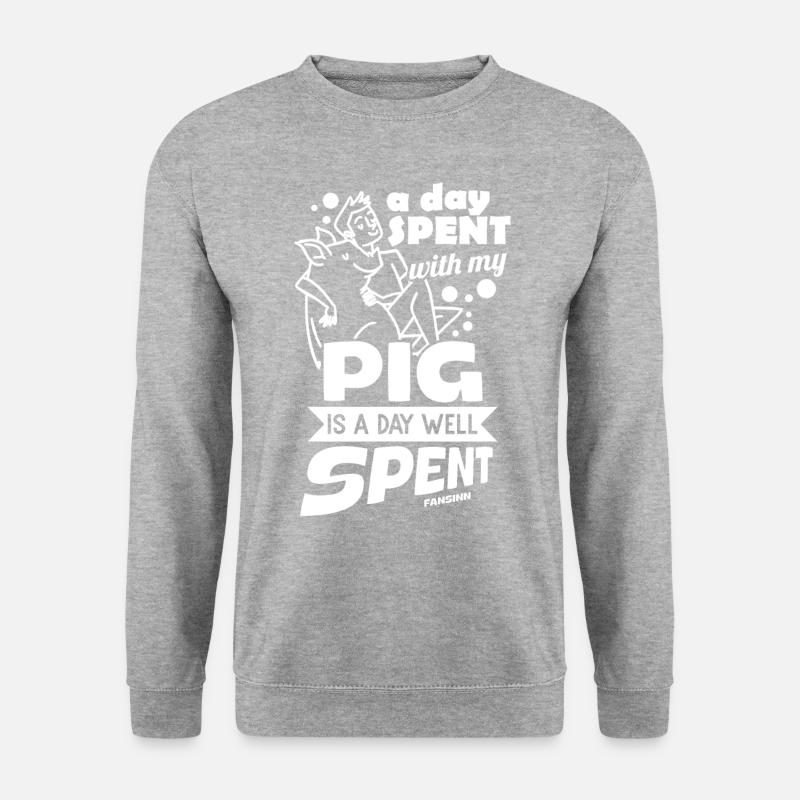 Schwein - Unisex Pullover - Weißgrau meliert