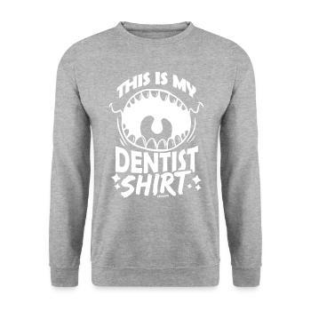 T-shirt for dentists and dentists - Unisex Sweatshirt - salt & pepper - Front - Alina (178cm) & Michal (187cm)