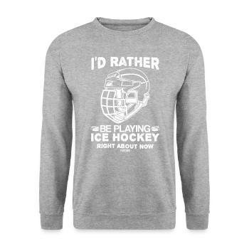 Masque de hockey sur glace cool dire - Sweat-shirt Unisexe - gris chiné - Devant - Alina (178cm) & Michal (187cm)