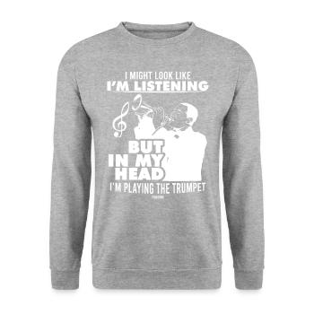 Trumpet Musikverein Music Teacher - Unisex Sweatshirt - salt & pepper - Front - Alina (178cm) & Michal (187cm)