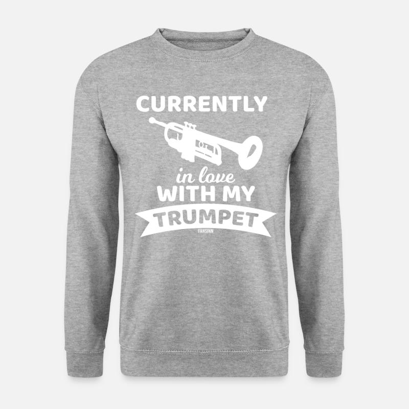 Blasmusik Trompete Blechbläser - Unisex Pullover - Weißgrau meliert