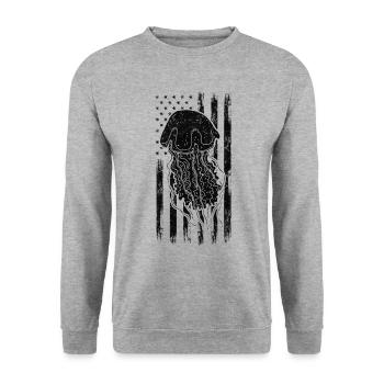 Drapeau des États-Unis Méduses Drapeau américain Méduses - Sweat-shirt Unisexe - gris chiné - Devant - Alina (178cm) & Michal (187cm)