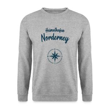 Heimathafen Norderney Nordsee Segeln - Unisex Pullover - Weißgrau meliert - Vorne - Alina (178cm) & Michal (187cm)
