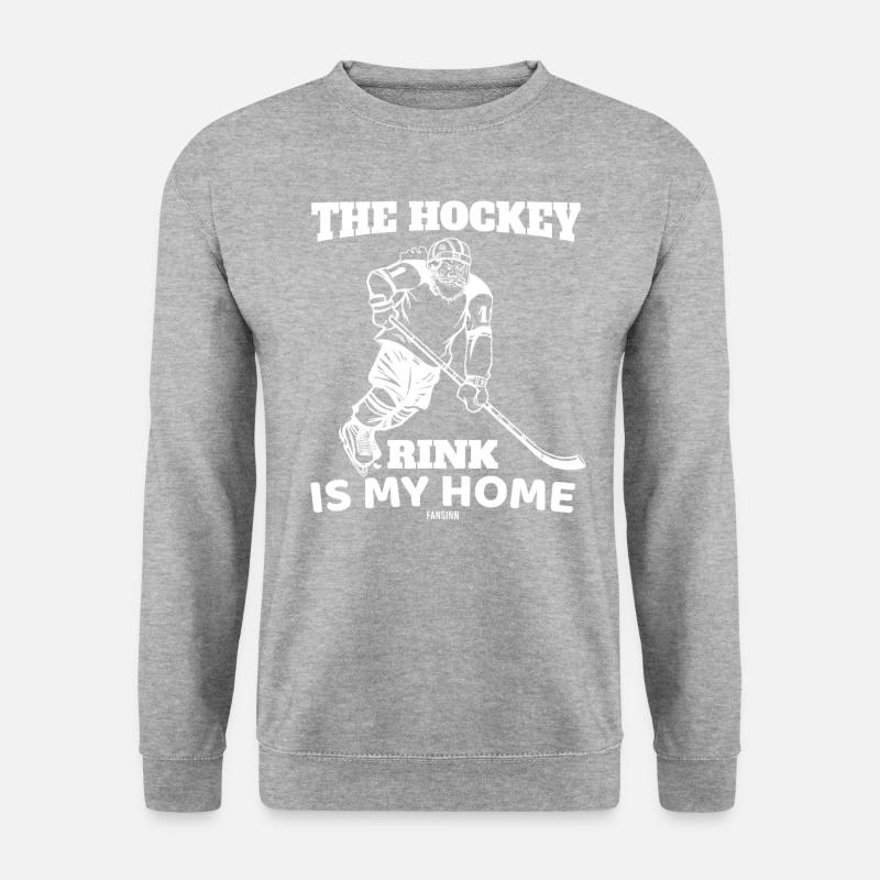 Eishockey - Unisex Pullover - Weißgrau meliert