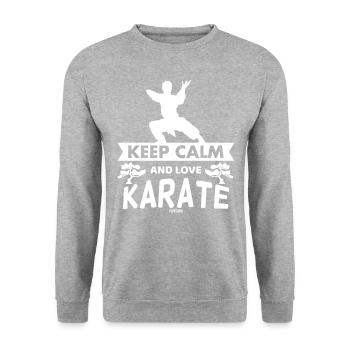 Karaté d’arts martiaux - Sweat-shirt Unisexe - gris chiné - Devant - Alina (178cm) & Michal (187cm)