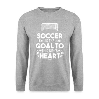 Football Girl Girlfriend Team - Unisex Sweatshirt - salt & pepper - Front - Alina (178cm) & Michal (187cm)