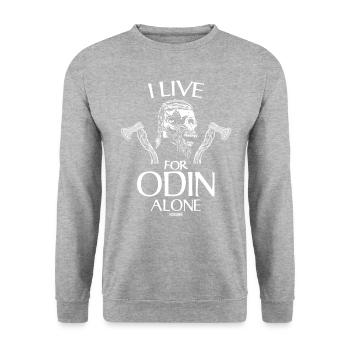 i live for odin alone - Unisex Pullover - Weißgrau meliert - Vorne - Alina (178cm) & Michal (187cm)