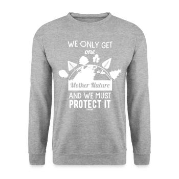 Conservation de la nature Protection de l’environnement Changement climatique - Sweat-shirt Unisexe - gris chiné - Devant - Alina (178cm) & Michal (187cm)