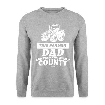 Farmer Dad Agriculture Father's Day - Unisex Sweatshirt - salt & pepper - Front - Alina (178cm) & Michal (187cm)