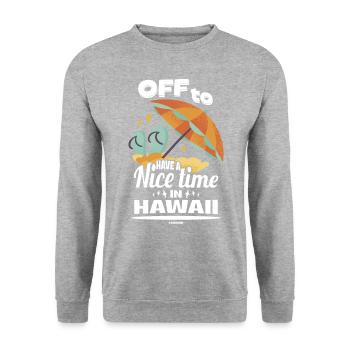 Hawaii Vacation Aloha Cadeau hawaïen d’été - Sweat-shirt Unisexe - gris chiné - Devant - Alina (178cm) & Michal (187cm)