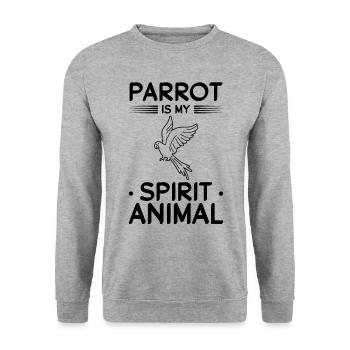 Papagei ist mein Geist Tier Papagei Vogelliebhaber - Unisex Pullover - Weißgrau meliert - Vorne - Alina (178cm) & Michal (187cm)