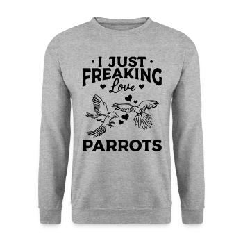 Parrot Bird Lover I just love parrots - Unisex Sweatshirt - salt & pepper - Front - Alina (178cm) & Michal (187cm)