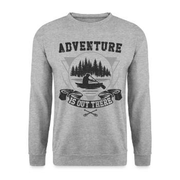 Canoe Canoeing Vintage Adventure - Unisex Pullover - Weißgrau meliert - Vorne - Alina (178cm) & Michal (187cm)