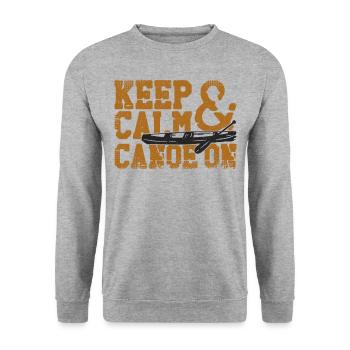 Canoe Canoeing Vintage Keep Calm - Unisex Pullover - Weißgrau meliert - Vorne - Alina (178cm) & Michal (187cm)