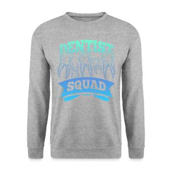 Dentist Squad Karies Mund Zahnarzt - Unisex Pullover - Weißgrau meliert - Vorne - Alina (178cm) & Michal (187cm)