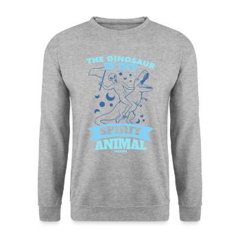 The Dinosaur Is My Spirit Animal - Unisex Sweatshirt - salt & pepper - Front - Alina (178cm) & Michal (187cm)