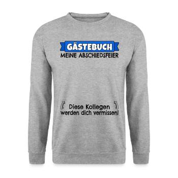 Abschied Kollege Abschiedsgeschenk Jobwechsel - Unisex Pullover - Weißgrau meliert - Vorne - Alina (178cm) & Michal (187cm)