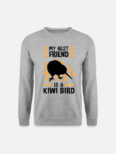 Mein bester Freund ist ein Kiwi Vogel - Unisextröja - vitgråmelerad