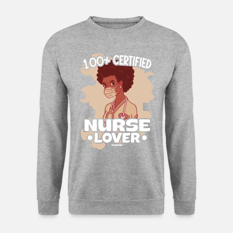100% Certified Nurse Lover - Unisex Pullover - Weißgrau meliert