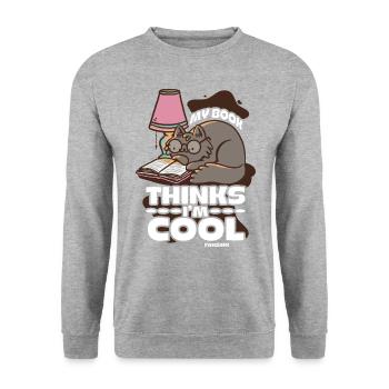 My Book Thinks I'm Cool - Unisex Sweatshirt - salt & pepper - Front - Alina (178cm) & Michal (187cm)