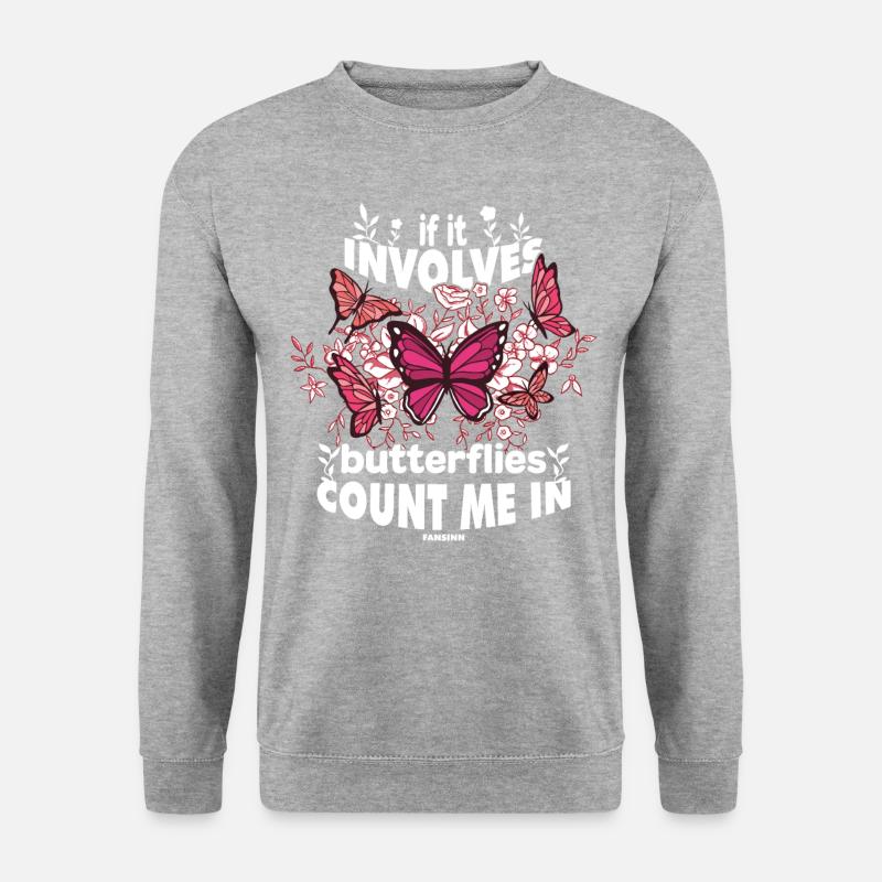 S’il s’agit de papillons, comptez-moi - Sweat-shirt Unisexe - gris chiné
