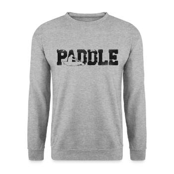 Canoe Canoeing Vintage Paddle - Unisex Pullover - Weißgrau meliert - Vorne - Alina (178cm) & Michal (187cm)