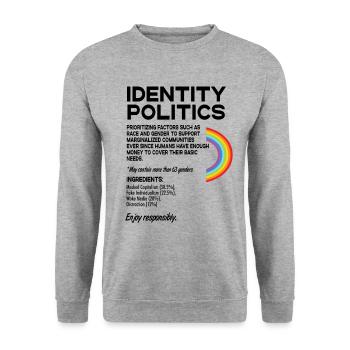 Identity Politics Pride Lgbtq Rainbow Transgender - Unisex Pullover - Weißgrau meliert - Vorne - Alina (178cm) & Michal (187cm)
