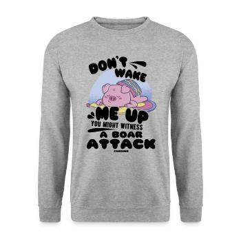 Cochon - Sweat-shirt Unisexe - gris chiné - Devant - Alina (178cm) & Michal (187cm)
