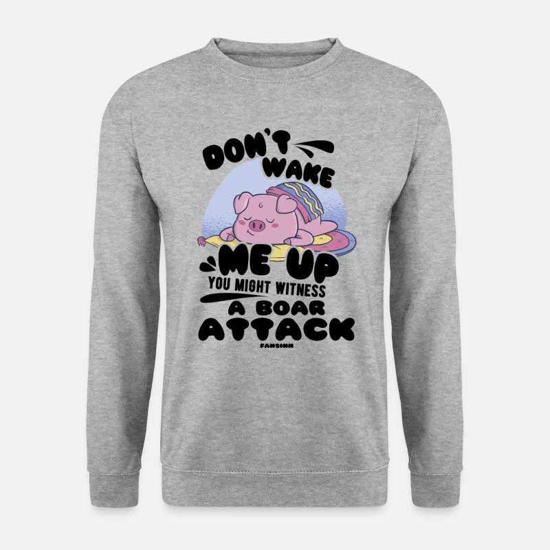 Schwein - Unisex Pullover - Weißgrau meliert