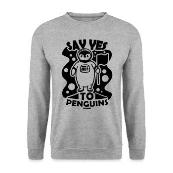 Say Yes To Penguins Astronaut Universe - Unisex Sweatshirt - salt & pepper - Front - Alina (178cm) & Michal (187cm)