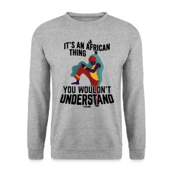 It's An African Thing You Wouldn't Understand - Unisex Pullover - Weißgrau meliert - Vorne - Alina (178cm) & Michal (187cm)