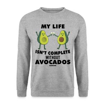 My Life Isn't Complete Without Avocados - Unisex Sweatshirt - salt & pepper - Front - Alina (178cm) & Michal (187cm)