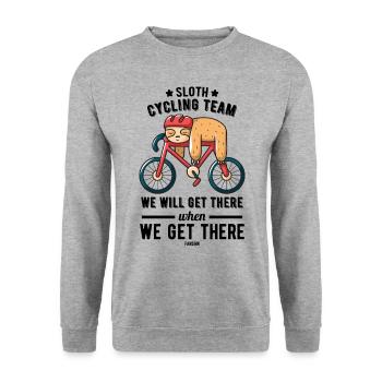 Sloth Cycling Team We Will Get There - Unisex Sweatshirt - salt & pepper - Front - Alina (178cm) & Michal (187cm)